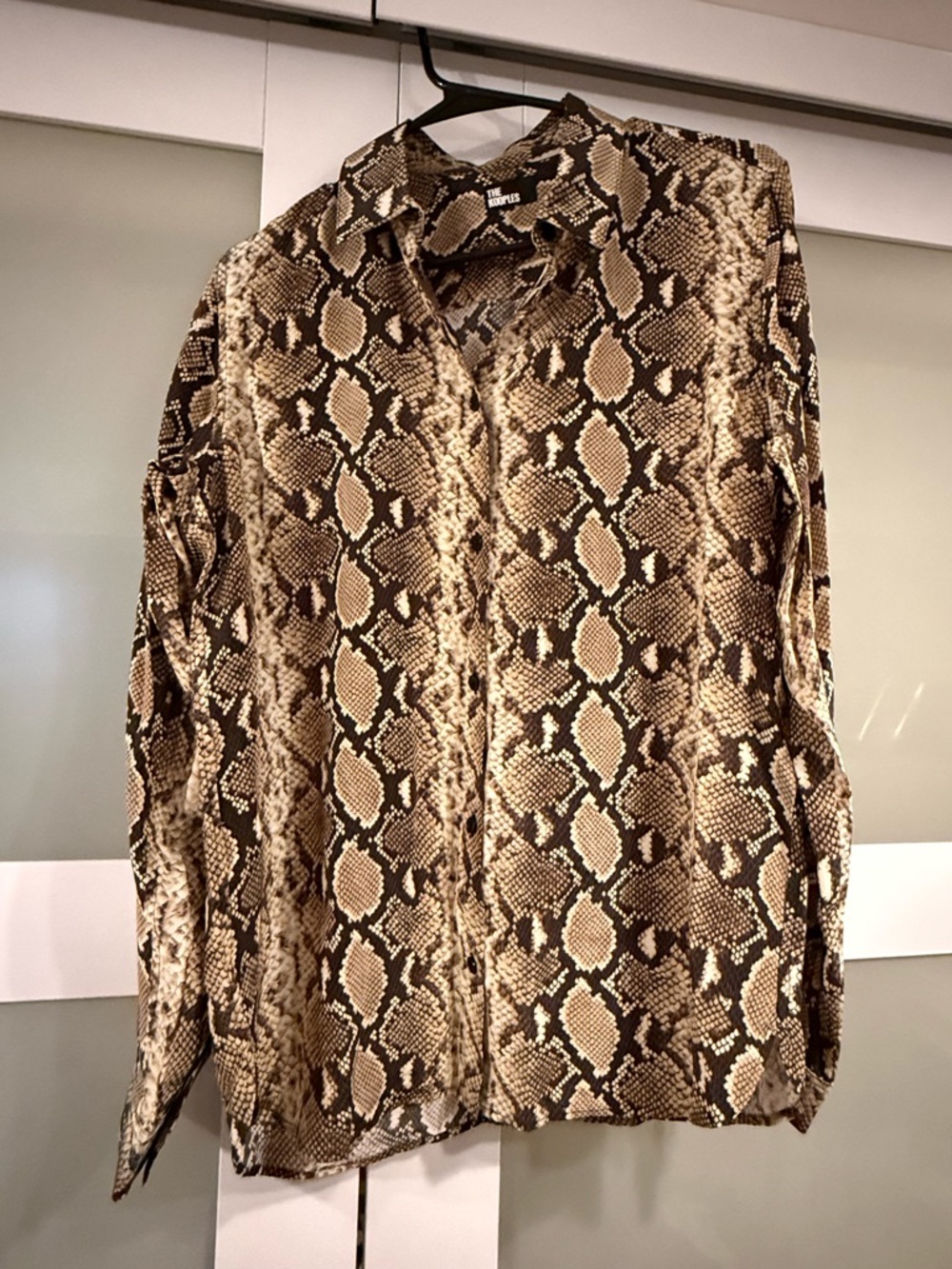 Women’s Silk Snake Print Button-Up Shirt